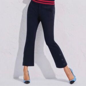 Cabi #6043 Keen Kick Flare Navy Ponte Knit Crop High Rise Pants Size 16 Career